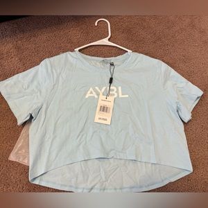 AYBL cropped T-shirt - Blue SIZE SMALL